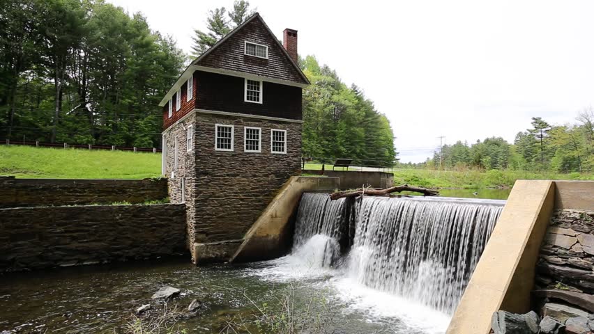 CORNISH, NEW HAMPSHIRE May 21th: Spring day at the Blow Me Down Mill and waterfall  part of Saint-Gaudens National Historic Site in Cornish, New Hampshire on May 21th, 2016 in Etna, New Hampshire.