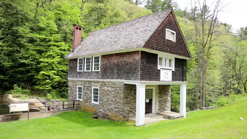 CORNISH, NEW HAMPSHIRE May 21th: Spring day at the Blow Me Down Mill and waterfall  part of Saint-Gaudens National Historic Site in Cornish, New Hampshire on May 21th, 2016 in Etna, New Hampshire.
