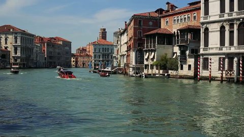 Venice may 2016 ,Overlooking the Grand Canal, transport  on the Grand Canal