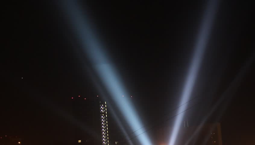 Searchlights shining beams of light into the sky | Shutterstock HD Video #16788958