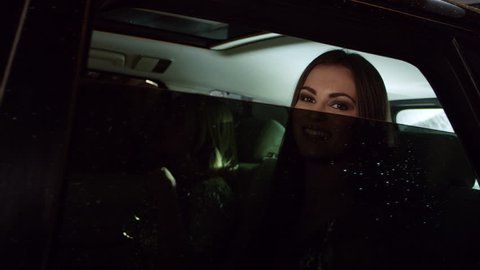 Two young women arrive in a limo, photographed by paparazzi, shot on R3D