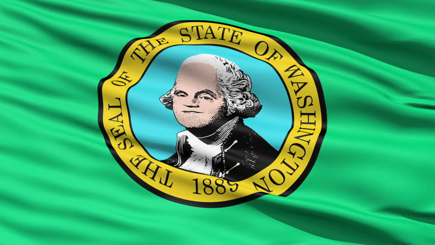 Waving Flag Of StateWaving Flag Of State Of Washington, America, with the