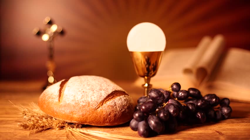 Holy Communion Bread, Wine Stock Footage Video (100% Royalty-free ...
