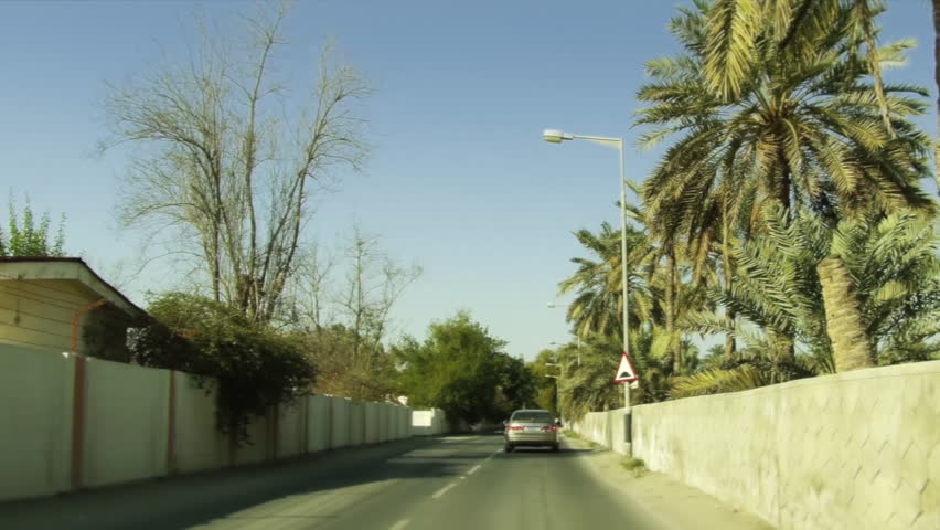 On Board Camera On A Car in Budaiya. Bahrain