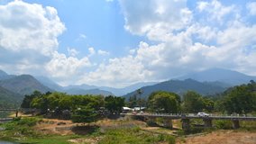 Timelapse of Kiriwong village,Attractions with good weather and a beautiful view at Nakhonsritammarat, Thailand. The best ozone in Thailand.
