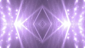 VJ Fractal violet kaleidoscopic background. Background violet motion with fractal design. Disco spectrum lights concert spot bulb. Light Tunnel.