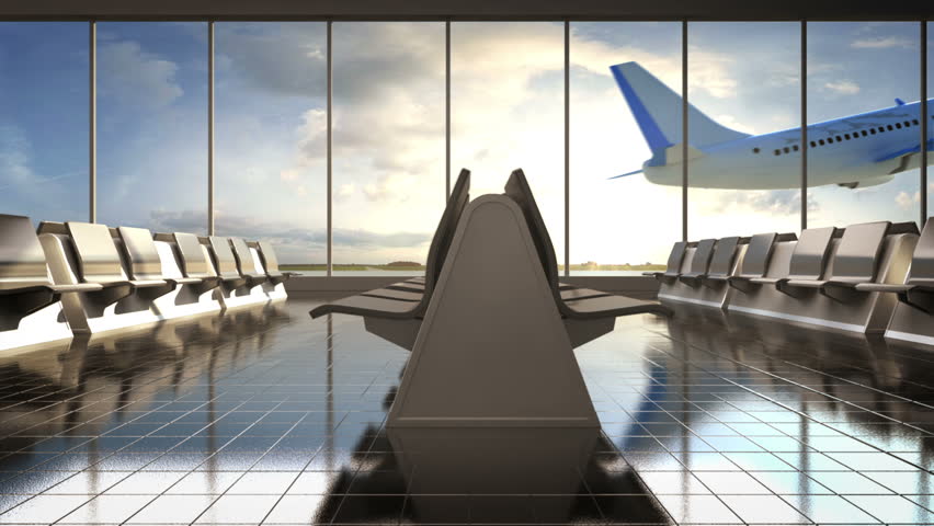 Departure airplane in flight waiting hall. daytime. moving camera. | Shutterstock HD Video #16825558