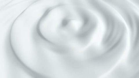 Animation of waves and ripples in white milk. Rippled surface of white liquid milk. Animation of ripple on surface of white paint. Animation of seamless loop.