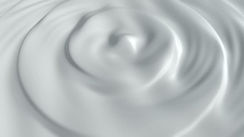 Animation of waves and ripples in white milk. Rippled surface of white liquid milk. Animation of ripple on surface of white paint. Animation of seamless loop.