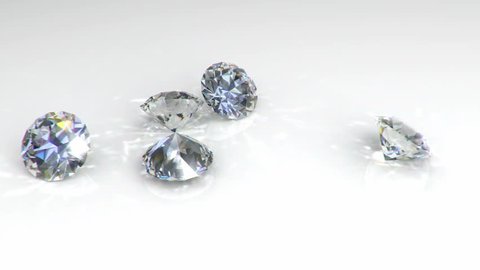 Diamonds Falling On White Background Stock Footage Video (100% Royalty ...