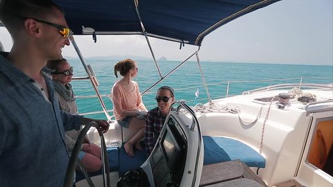 Crew on the yacht