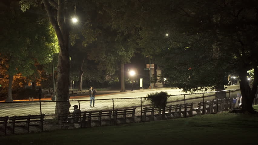 New York, USA - October 03, 2014: USA, New York, New York City, Central Park at night