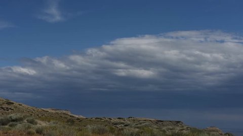 Chubut, Argentina - December 02, 2014: Time lapse over clouds moving over coast
