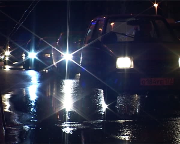 Evening traffic in Moscow, near  Kremlin.