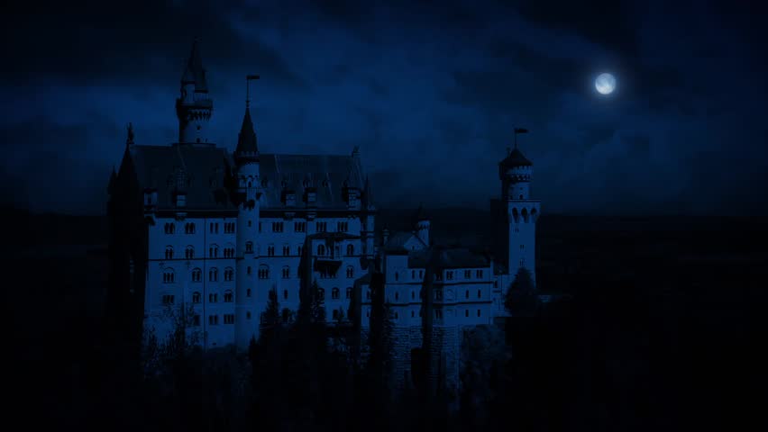 Castle On Mountainside Night Stock Footage Video (100% Royalty-free ...