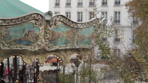 Paris, France - October 10, 2014: Carousel spinning in Paris, France