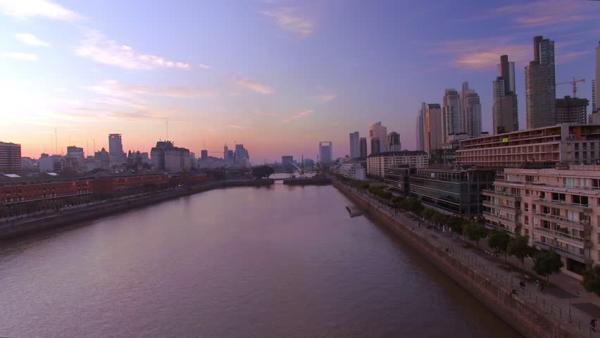 Buenos Aires, Argentina - November 23, 2015: Rio de la Plata coursing through Buenos Aires, Argentina