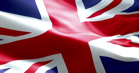 closeup of waving flag of union jack, uk great britain england symbol, named united kingdom flag 