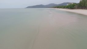 Aerial video of Na Dan Beach in Khanom district, Nakhon Si Thammarat, Thailand