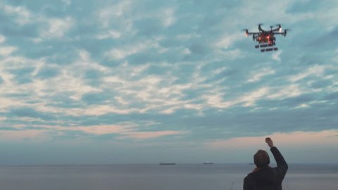 Custom drone hexacopter lands on your hands