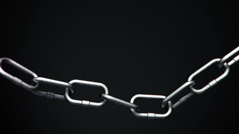 4k Metal Chain links going limp then tightened until the weakest link explodes