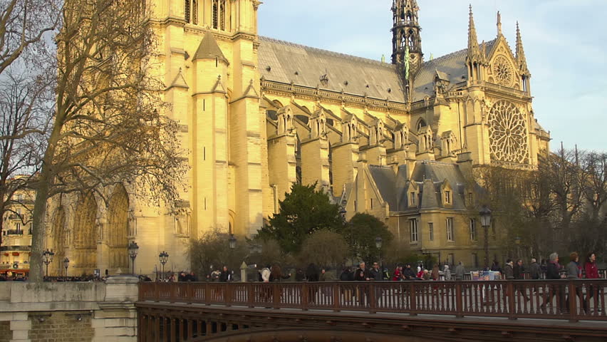 Ancient architecture, view on Basilica of Saint Denis church in Paris, France
