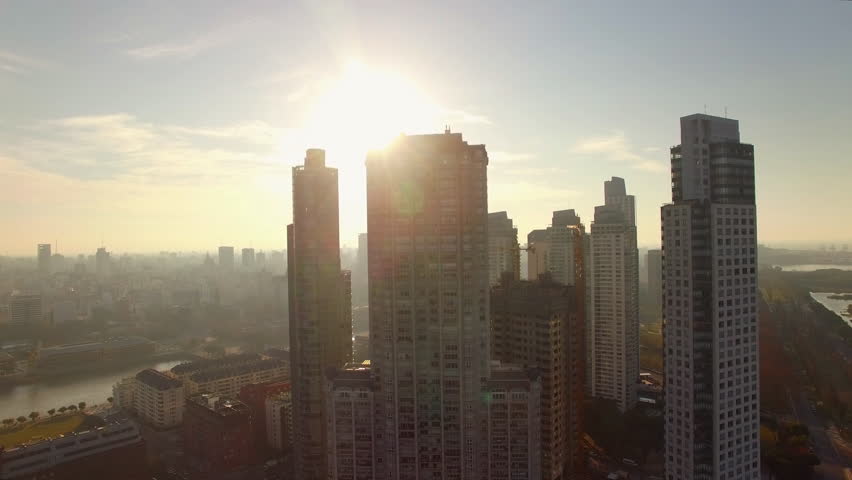 Buenos Aires, Argentina - November 23, 2015: Towering office buildings of Buenos Aires, Argentina
