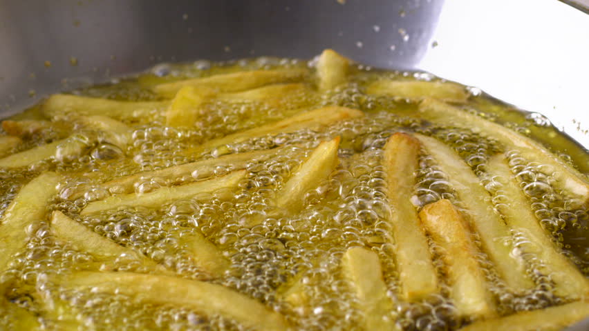 Cooking French Fries, Boiling in Stock Footage Video (100 ...