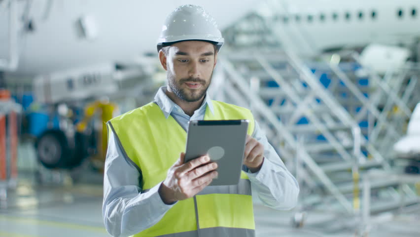 portrait aircraft maintenance mechanic safety vest Stock Footage Video  (100% Royalty-free) 16916089 | Shutterstock