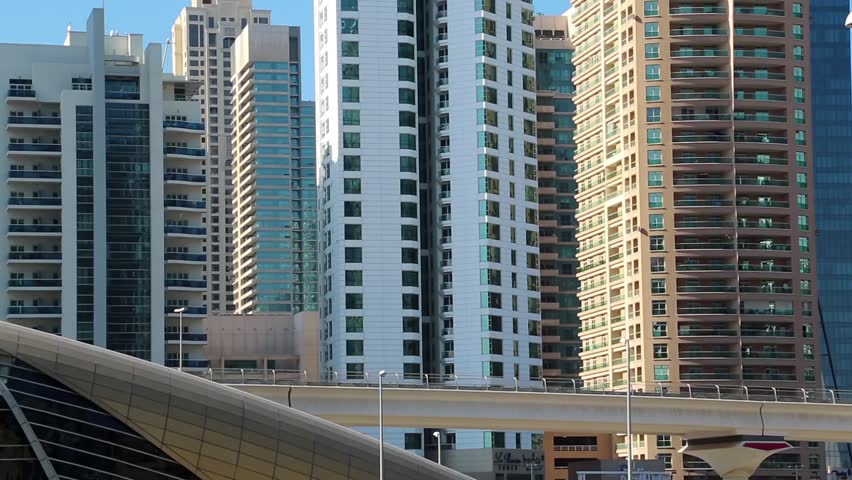 Dubai metro, United Arab Emirates. Dubai Marina - district in heart of what has become known as New Dubai. Dubai Marina - the largest man-made marina in the world