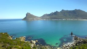 Hout Bay Mountain 4K UHD aerial footage from cliff coastline. Cape Town South Africa. Part 2 of 4