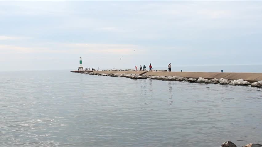 The pier at lake Michigan in Holland Michigan