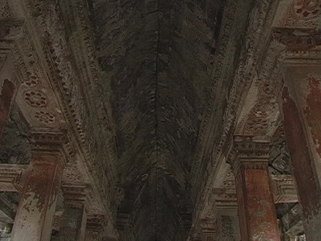 Camera tilt inside ancient temple