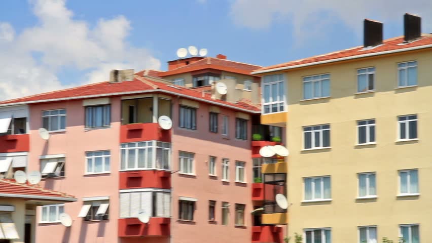 Colorful houses in Istanbul, Turkey 