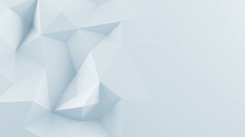 White polygonal shape. Abstract 3D render background. Computer generated seamless loop animation 4k UHD (3840x2160)
