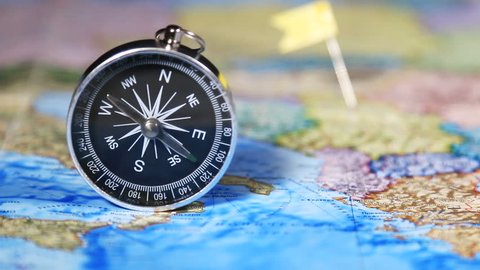Magnetic Compass Location Marking Pin On Stock Photo 1551832775 ...