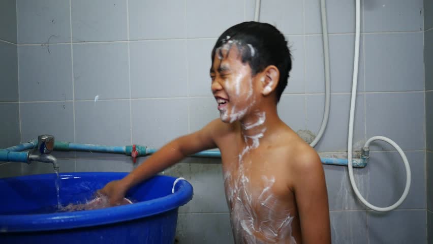 Boy Taking A Bath With Stock Footage Video 100 Royal