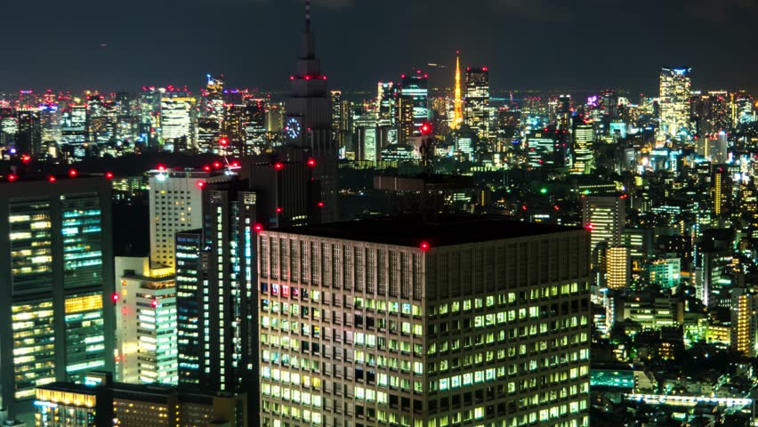 Tokyo Night Aerial City Stock Footage Video 100 Royalty Free Shutterstock