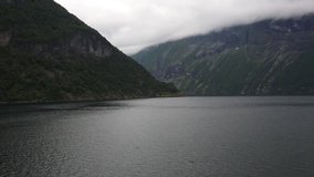 Bergen fjords on a cloudy day, Norway nature Full hd