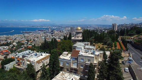Aerial View of Haifa and the Bahai temple
