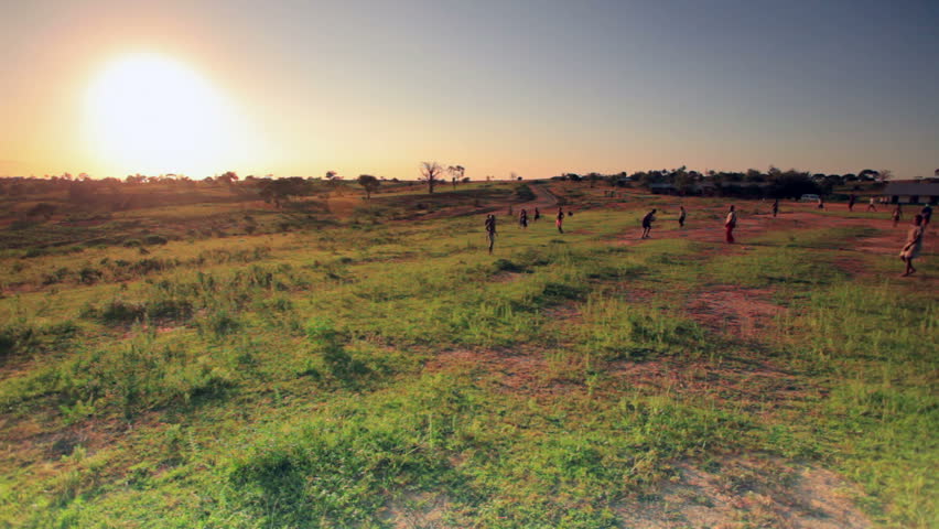 Shot of children playing in the fields in Kenya, Africa.