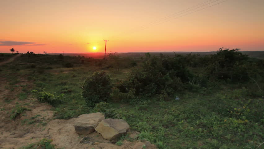 Shot of sunset on the horizon in Kenya, Africa.
