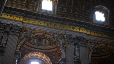 VATICAN CITY - JANUARY 24 2015: The Papal Basilica of St. Peter in the Vatican, or simply St. Peters Basilica, is an Italian Renaissance church in Vatican City, the papal enclave within city of Rome.