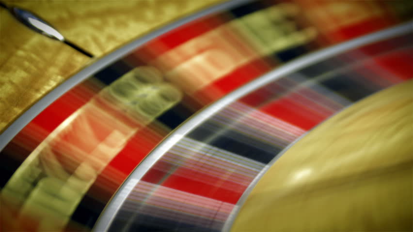 Roulette table spinning with the ball in a close up shot.