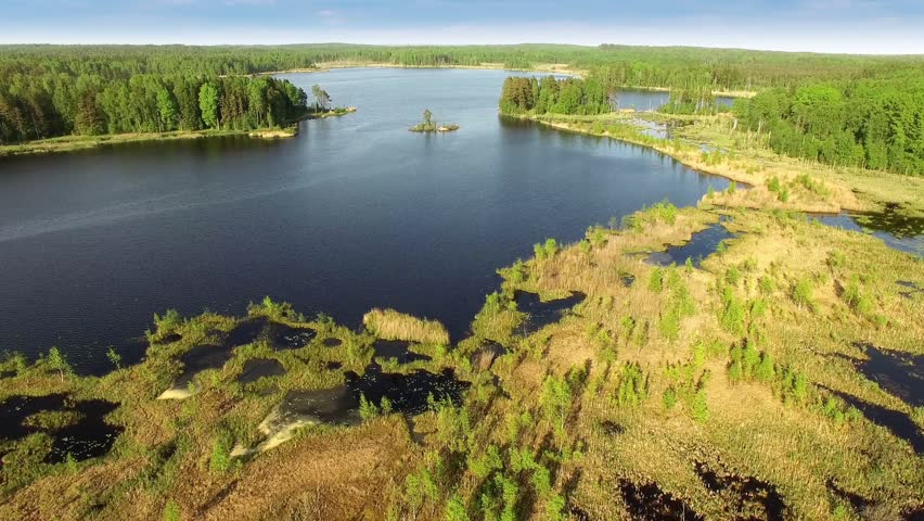 Озеро вуокса остров снегирь фото AERIAL:flight over the lake Vuoksa stock clip #17015347 Stock Clips