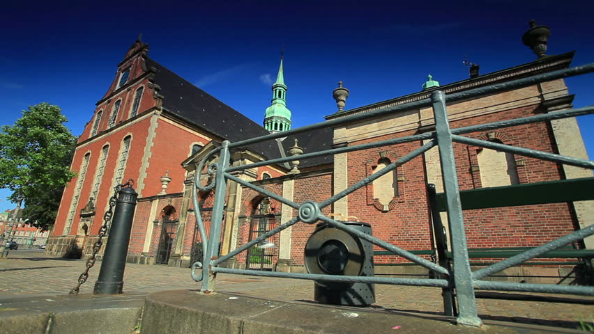 Exterior view of Church in Copenhagen, Denmark.