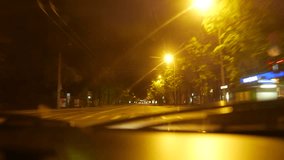 Driving at night. 4K UHD native video