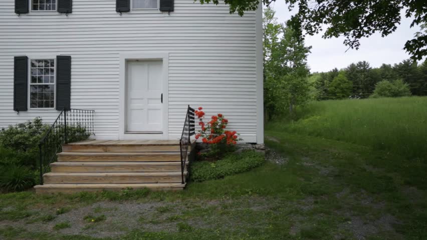 Historic old classic New England white painted wooden church in Etna, New Hampshire.