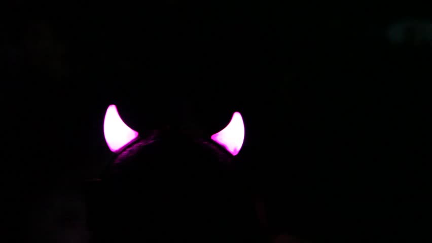 Devil Horns Glow In The Stock Footage Video 100 Royalty Free