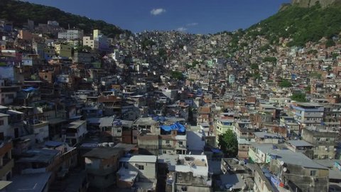 Favela Aerials: Forwards move into Rocinha favela, Rio de Janeiro, Brazil